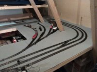 New sidings  Sidings full of carriages. Note slight change of layout to sidings and track.